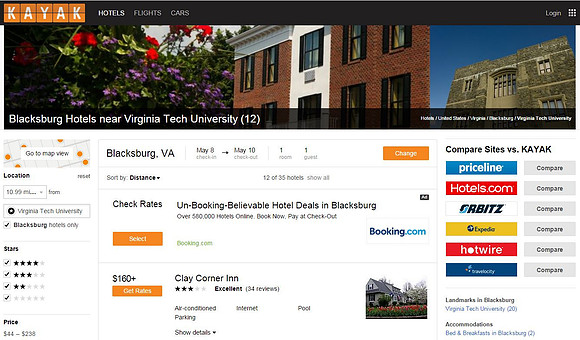Kayak.com - Virginia Tech