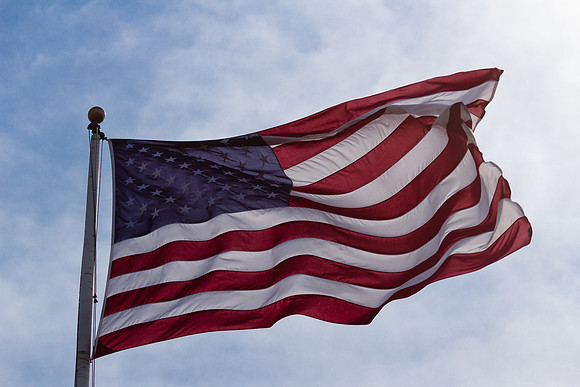 American Flag in Bright Sunshine