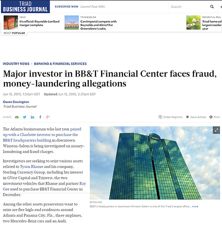 Triad Business Journal - BB&T