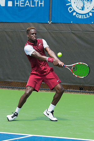 Jarmere Jenkins uses a back-hand at the Winston-Salem Open