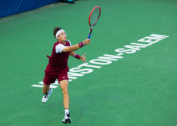 Jared Donaldson follows through at the Winston-Salem Open