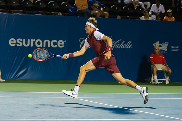 Jared Donaldson chases the ball at the Winston-Salem Open