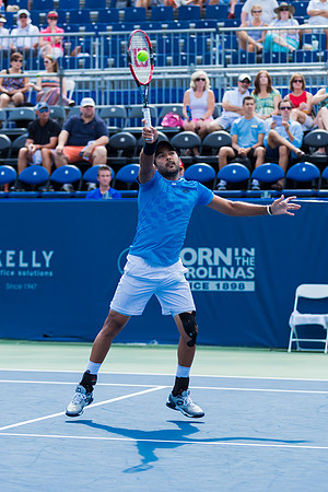 Aisam-UI-Haq Qureshi plays doubles at the Winston-Salem Open