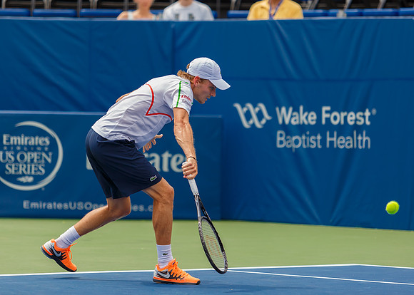 Jurgen Melzer plays center court at the Winston-Salem Open