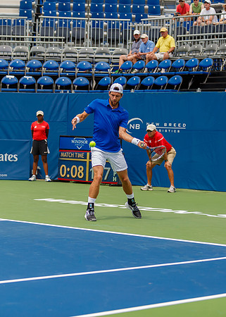 Jurgen Melzer plays center court at the Winston-Salem Open