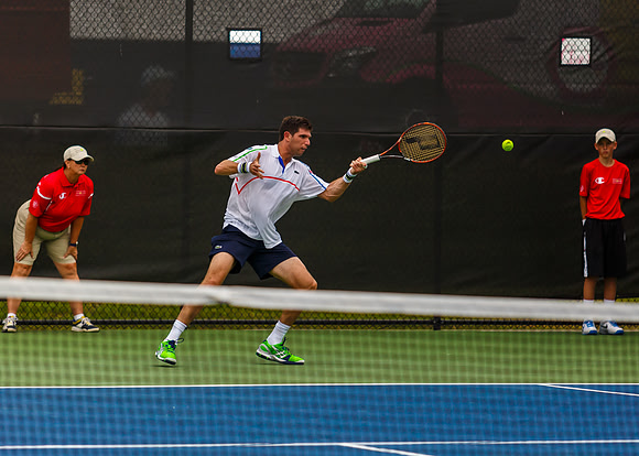 Federico Delbonis plays center court at the Winston-Salem Open