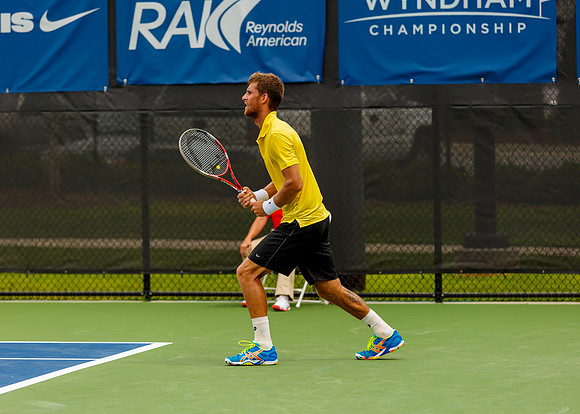 Martin Klizan plays center court at the Winston-Salem Open