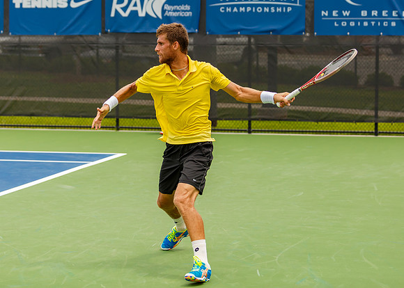 Martin Klizan plays center court at the Winston-Salem Open
