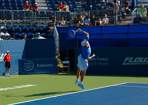 Kevin King plays center court at the Winston-Salem Open