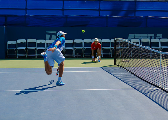 Kevin King plays center court at the Winston-Salem Open