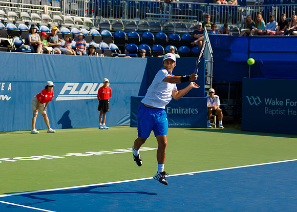 Marcos Giron plays center court at the Winston-Salem Open