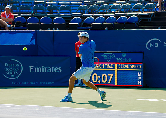 Kevin King plays center court at the Winston-Salem Open