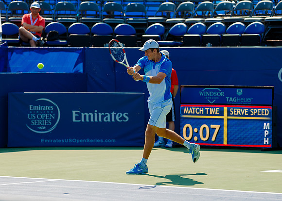 Kevin King plays center court at the Winston-Salem Open