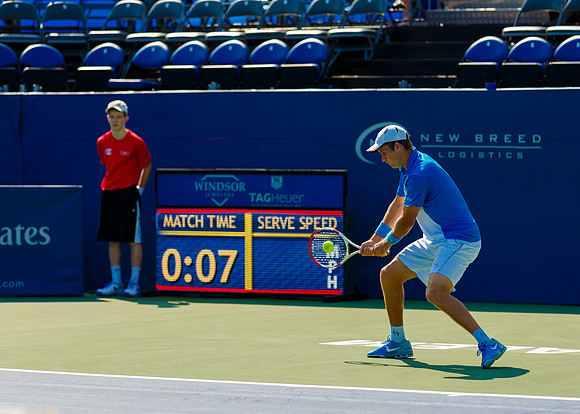 Kevin King plays center court at the Winston-Salem Open
