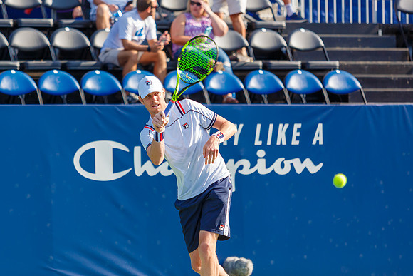 Sam Querrey plays center court in the Winston-Salem Open.