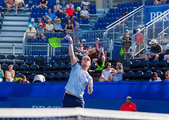 Sam Querrey plays center court in the Winston-Salem Open.