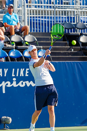 Sam Querrey plays center court in the Winston-Salem Open.
