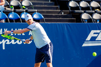 Sam Querrey plays center court in the Winston-Salem Open.