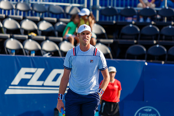 Sam Querrey plays center court in the Winston-Salem Open.