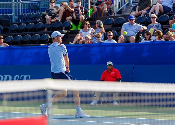 Sam Querrey plays center court in the Winston-Salem Open.
