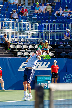 Sam Querrey plays center court in the Winston-Salem Open.