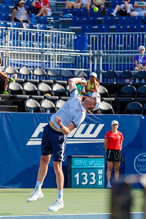 Sam Querrey plays center court in the Winston-Salem Open.