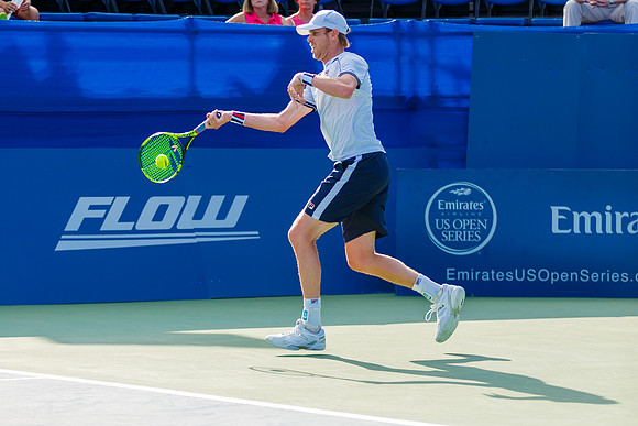 Sam Querrey plays center court in the Winston-Salem Open.