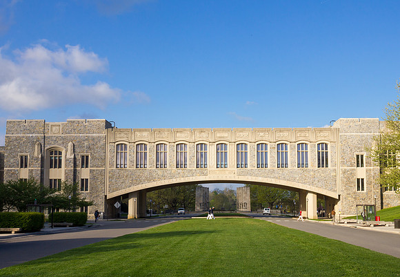 Alumni Mall and Torgersen Hall at Virginia Tech