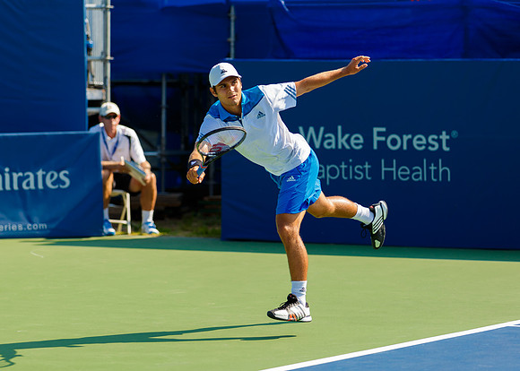 Marcos Giron plays center court at the Winston-Salem Open