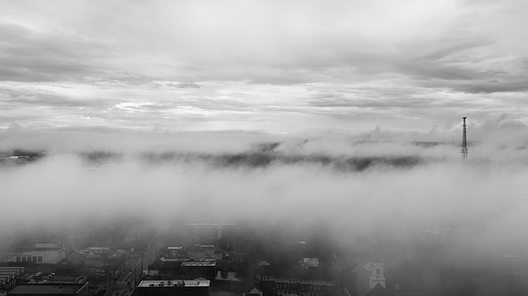 Downtown Winston-Salem in Fog