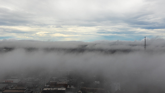 Downtown Winston-Salem in Fog