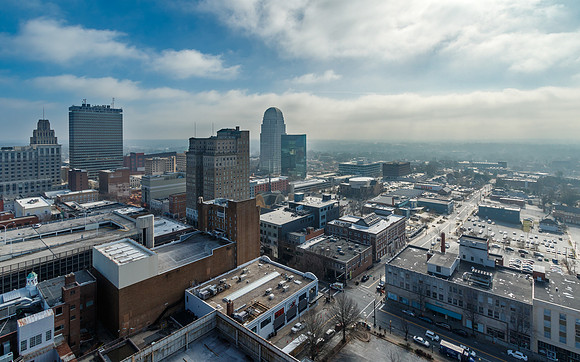 Storm Approaches Downtown Winston-Salem
