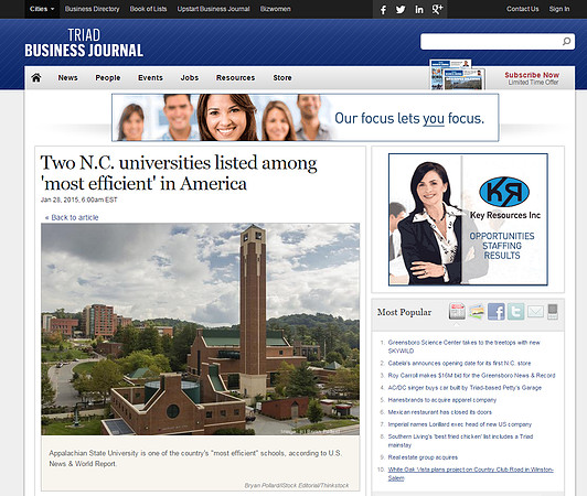 Triad Business Journal - App State