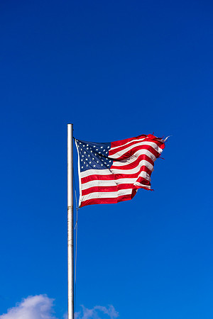 American Flag rustling in the wind
