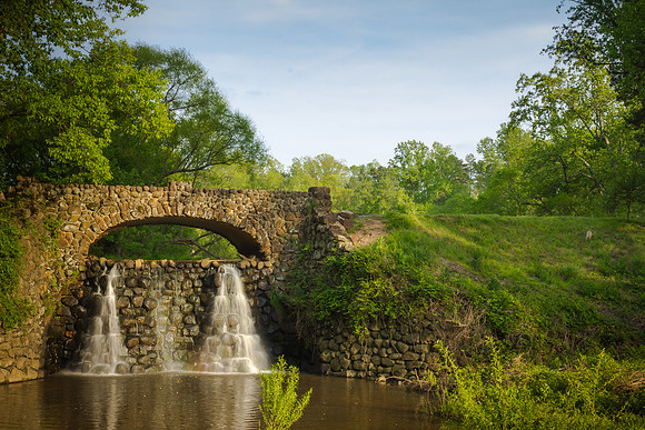 Waterfall and Bridge at Reynolda Gardens