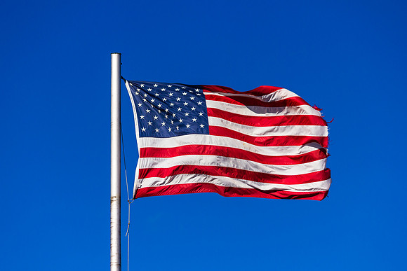 American Flag on a windy day